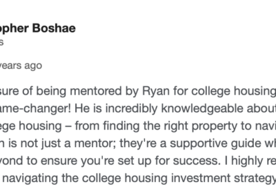 Real estate coaching student success story - Christopher Boshae